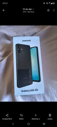 Celular Samsung A06 5G - Novo na caixa lacrado