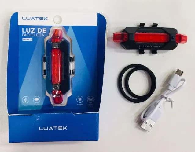 Luz de Bicicleta LUATEK LK-026 LED USB - À prova d?água