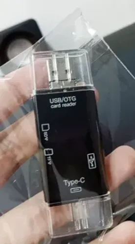 Leitor de Cartão Memória e Adaptador 6em1 OTG Alta Velocidade 6 em 1 Micro USB/TF/Tipo-C