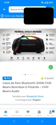 Caixa de som Boombox Chilibeans 