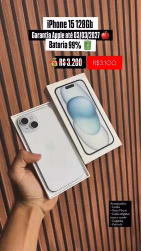 iPhone 15 128GB (Na garantia Apple)