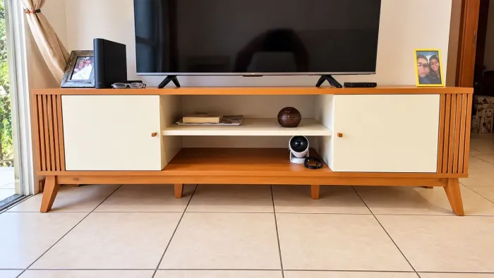 Rack para TV Moderno - Base de Madeira Maciça - Estilo Retrô