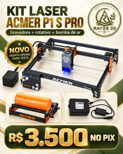 ACMER P1 S Pro 20W + Rotativo + Bomba de Ar ? Nova gravadora Lazer