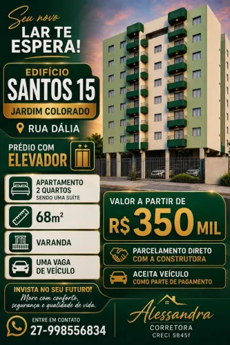 JARDIM COLORADO APTO 2 QUARTOS SENDO UMA SUÍTE VALOR A PARTIR DE 350 MIL REAIS