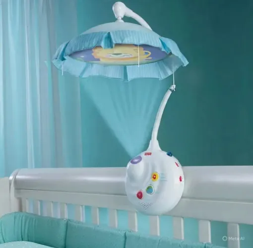 Mobile soun Fischer Price projetor de imagnes para bebê com música 