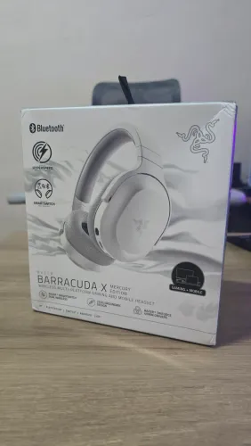 Headset Gamer Sem Fio Razer Barracuda X - Mercury Edition (Branco)
