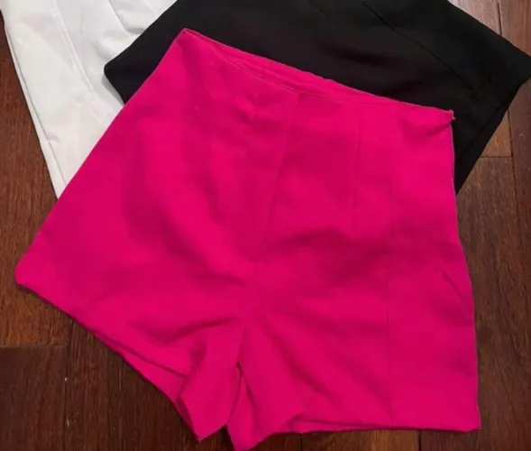 Bermuda alfaiataria rosa TAM 34