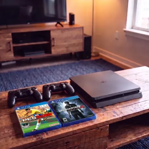 PS4 1TB Versão 12.00 Play 4 Slim + 2 Controles Originais Playstation 4 + 2 Jogos