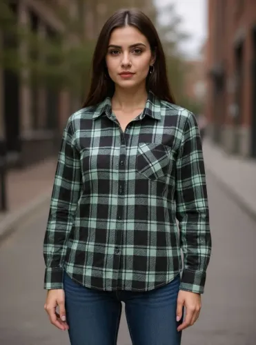 Camisa Xadrez verde/Tam 2 
