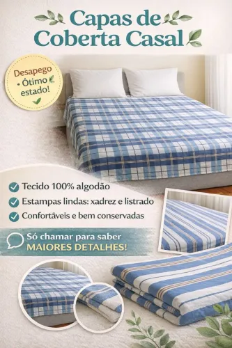 Capas de cobertas em tecido de algodão