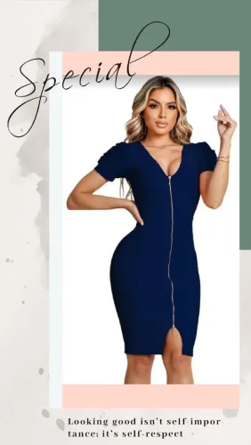 Vestido Feminino Manga Princesa Decote V Com Zíper Tamanho M