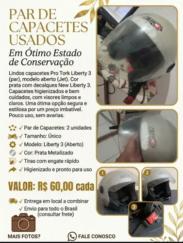 Capacete semi-novo