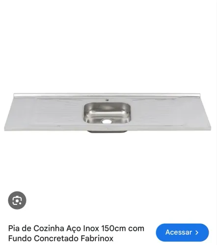 Pia inox com Cuba 150x53