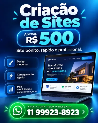 Criação de Site Profissional por R$ 500