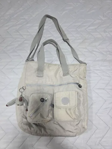 bolsa kipling cinza - johana tote