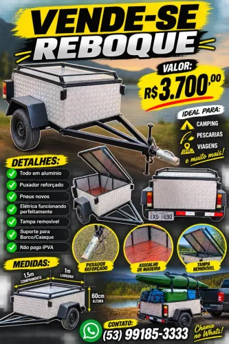 Vende-se Reboque de Alumínio