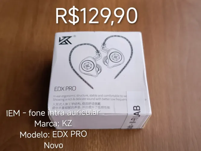 Fone KZ EDX PRO, Novo.
