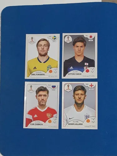 4 figurinhas avulsas originais da copa de 2018