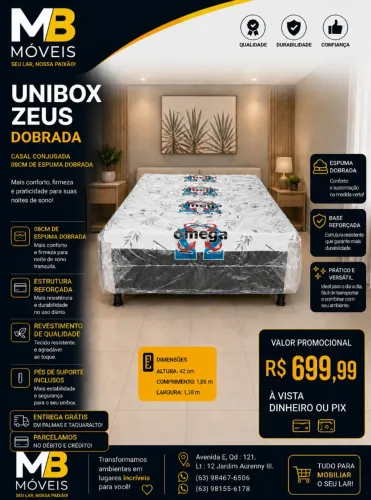 Promoção de cama box casal conjugada 08cm de espuma dobrada nova . 