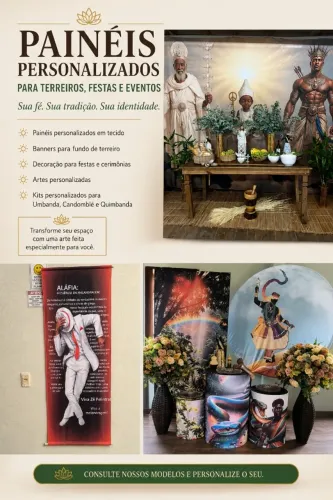Tecidos Personalizados Painéis Quadros Alta Qualidade Umbanda Candomblé Quimbanda