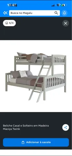 Cama beliche casal/solteiro