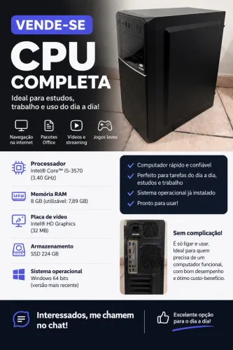 CPU PC Desktop i5 8GB RAM + SSD 240GB