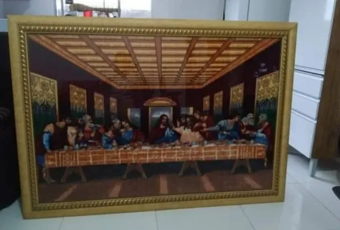 Quadro tapete Santa ceia 