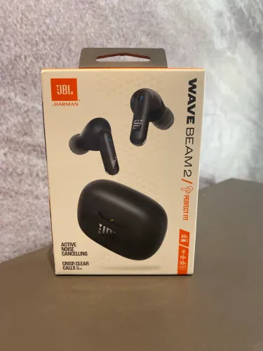 fone de ouvido sem fio Bluetooth JBL Wave Beam 2 preto.  
