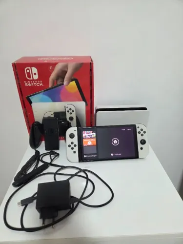Nintendo Switch OLED 64GB Branco Completo