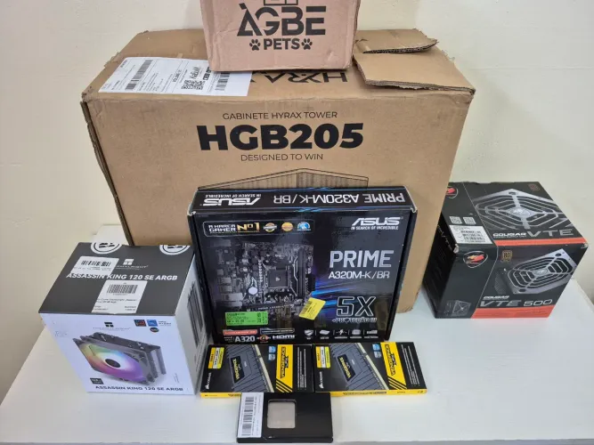 Kit AM4 - Ryzen 5 5600, A320M-K/BR, 16GB DDR4
