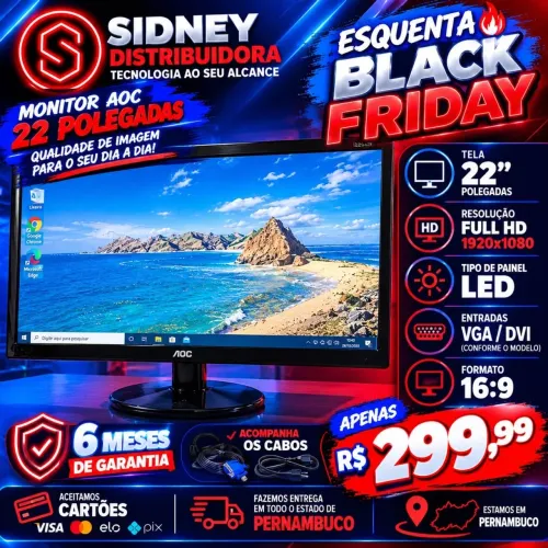 Monitor AOC 22" Full HD - Imperdível!