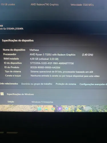 Notebook Asus Vivobook Go. 5 anos de garantia