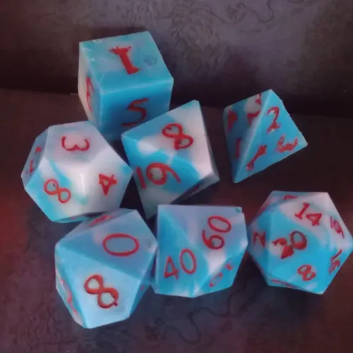 Jogo de dados Azul e branco