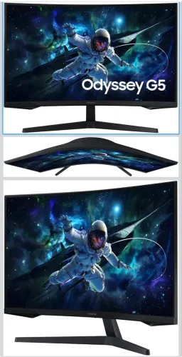 Lacrado Monitor Gamer Samsung Odyssey G5 32? QHD 165Hz 1ms Curvo 1000R HDR10 FreeSync