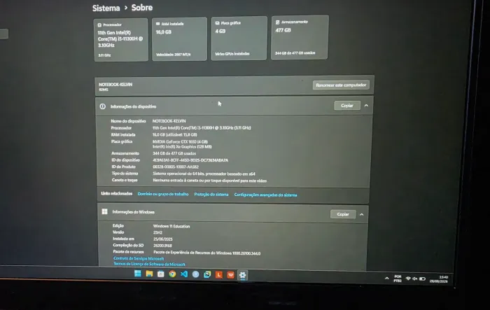 Notebook Gamer Lenovo ideapad gaming 3i
