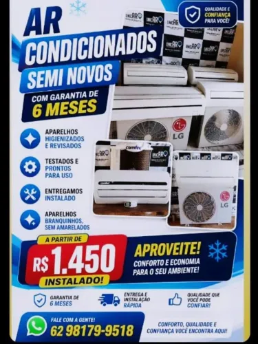Ar condicionados usados com garantia e instalação inclusa