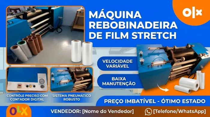 Máquina Rebobinadeira de Filme Stretch