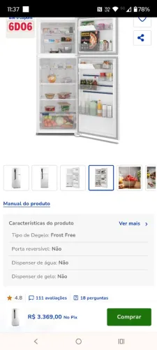 Vendo a geladeira Electrolux 460 l semi-nova em perfeito funcionamento