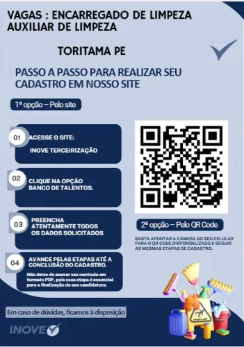 Encarregado de limpeza - Toritama PE