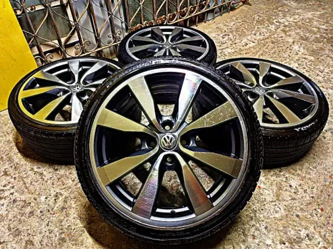 Rodas Aro 17" VW G6- Pneus 195/40 R17"- Aceito Cartão