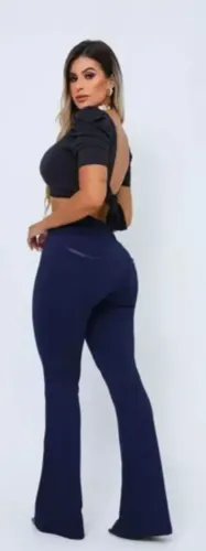 Calça flare Handara (nova) n: 40 Azul marinho