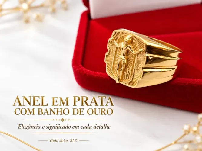 Anel Prata com Banho de Ouro