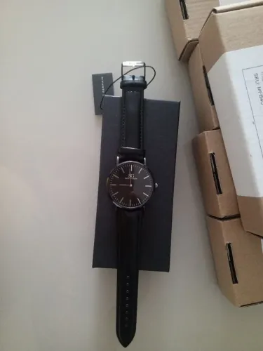 Relógio masculino couro preto saint Germain Murray Full Black 