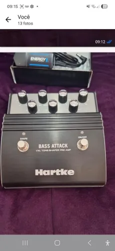 Pedal para contra baixo pré ampre bass attak hartke
