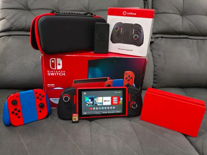 Nintendo Switch V2 Completo + 20 jogos + acessórios | Muito conservado e completo.