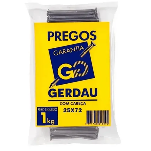 PREGO 25 X 72 GERDAU VÁRIAS MEDIDAS