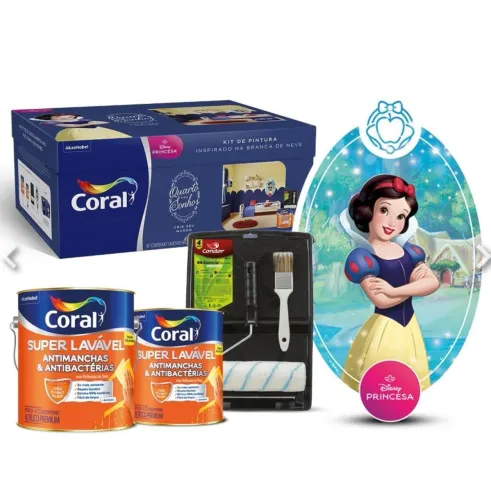 Kit de Pintura Princesa da Disney Branca De Neve 4,4L Coral