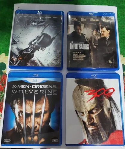 4 Blue-ray ( O Cavaleiro Das Trevas, Os Infiltrados, X-Men-Origens, 300 ) Usados