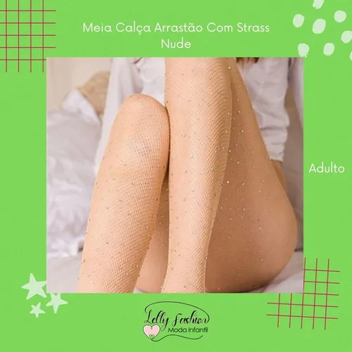 Meia Calça arrastão com strass