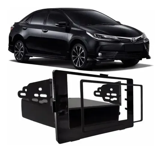Moldura Painel Dvd 2din 1din Corolla 17 à 20 Black Piano - EPX141 - EPX327 - EPX500
